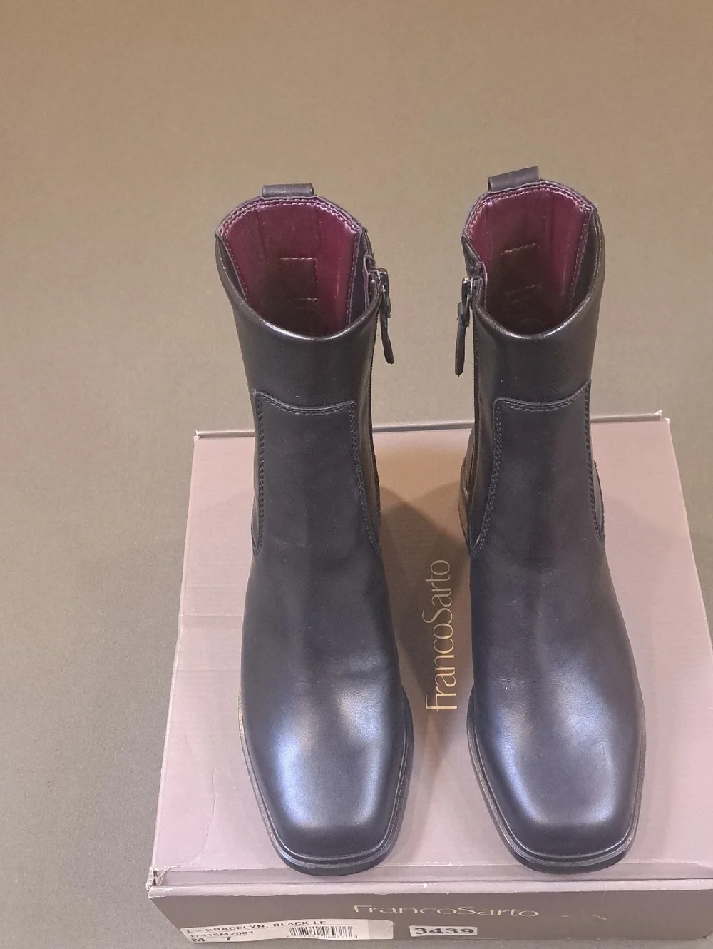 Franco Sarto Gracelyn Bootie - Color: Black Leather - Size: Women 7